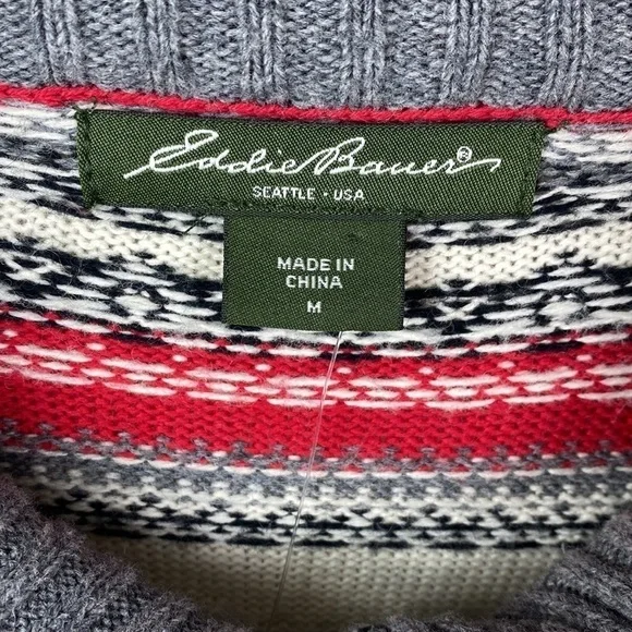 Eddie Bauer Wool Blend Nordic Button Cardigan Size Medium - Picture 3 of 7